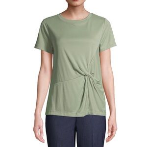 🌻 Green Front Knot Shirt